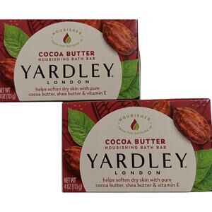 Yardley London Cocoa Butter Soap Bars (Qty 2) 4 oz. ea Shea Butter NEW Vitamin E